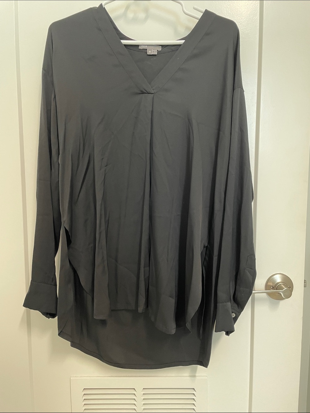 Vince Black V-Neck Blouse